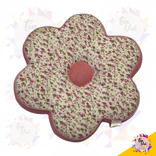 ALMOFADA FLOR (FLORZINA BORDA ROSA)