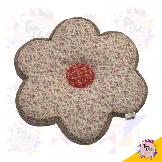 ALMOFADA FLOR (FLORZINHA BORDA BEGE)