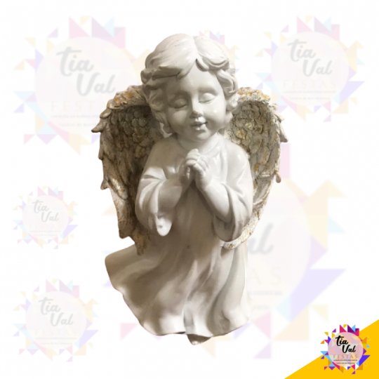 ANJO DOURADO / BRANCO EM PÉ REZANDO - EUCARISTIA - BATIZADO