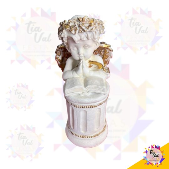 ANJO DOURADO REZANDO NO PILAR 9 X 23 CM