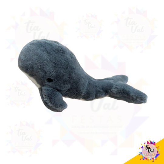BALEIA CINZA 30 CM - PELUCIA - FUNDO DO MAR