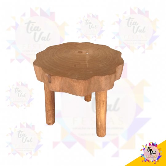 BANCO TRONCO RUSTICO MADEIRA REDONDO 25 CM DIAM X 25 CM ALT