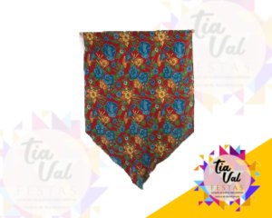 Foto de BANDEIROLA DE TECIDO FLORIDO AZUL/VERMELHO - SAO JOAO