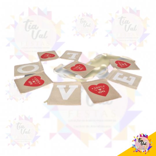 BANDEIROLA DE TECIDO LOVE