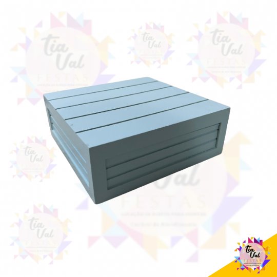 BANDEJA BASE QUADRADA - AZUL CLARO - MDF 20 X 20 