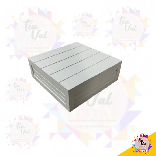 BANDEJA BASE QUADRADA - BRANCO - MDF 20 X 20 CM