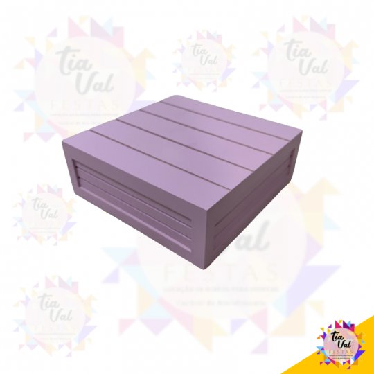 BANDEJA BASE QUADRADA - LILAS - MDF 20 X 20 CM