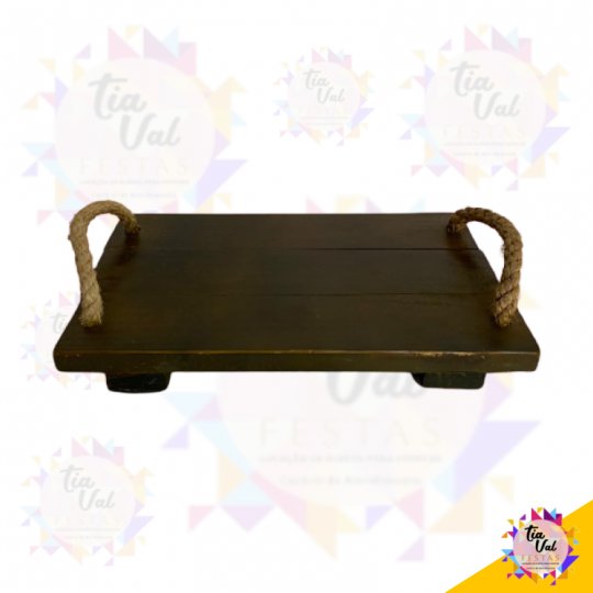 BANDEJA DE RUSTICA RETANGULAR C/ CORDA
