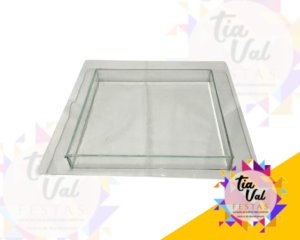 Foto de BANDEJA DE VIDRO QUADRADA (PÉ VIDRO)