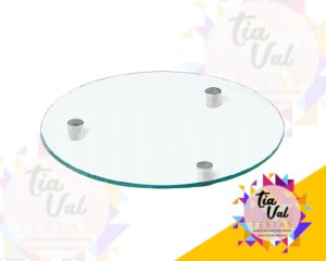 Foto de BANDEJA DE VIDRO REDONDA (PE AÇO) 40 CM