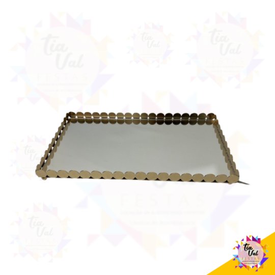 BANDEJA DOURADA - MOEDAS -  20 X 36