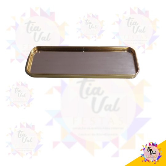 BANDEJA DOURADA RETANGULAR