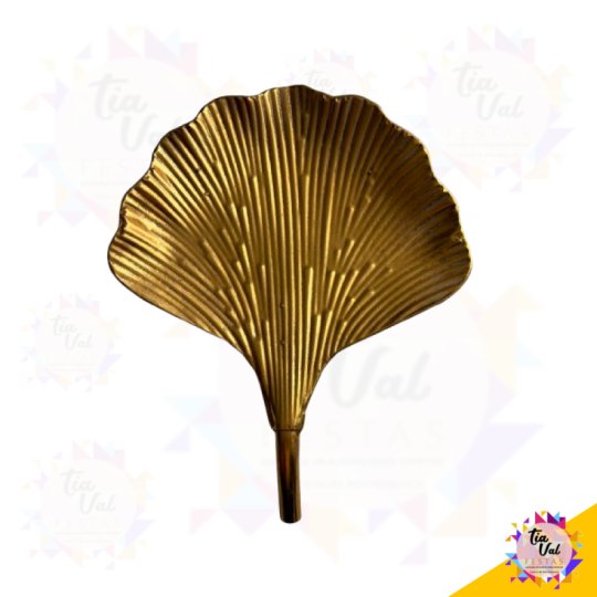 BANDEJA FOLHA METAL - DOURADO -  36 X  46- PEQUENA