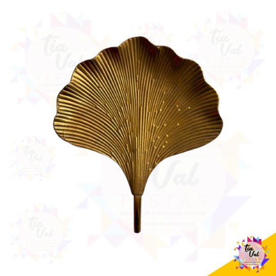 BANDEJA FOLHA METAL - DOURADO -  51 X 59 - GRANDE