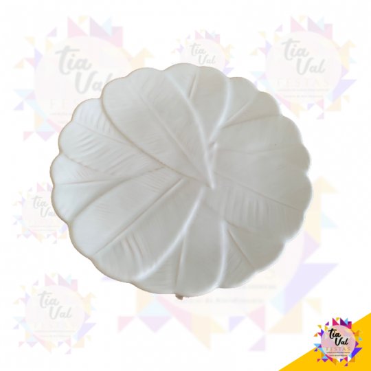 BANDEJA FOLHA REDONDA BRANCA