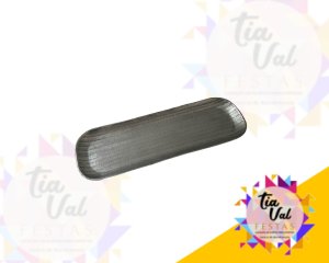 Foto de BANDEJA MÉDIA - PRATA - RETANGULAR - METAL 