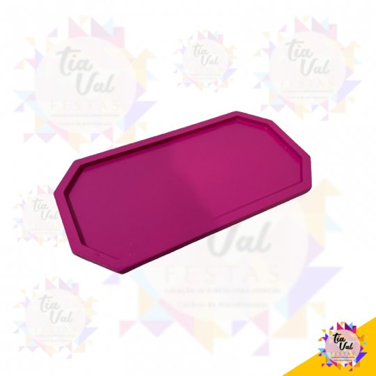 BANDEJA OITAVADA PINK - MDF - 15 X 28 CM