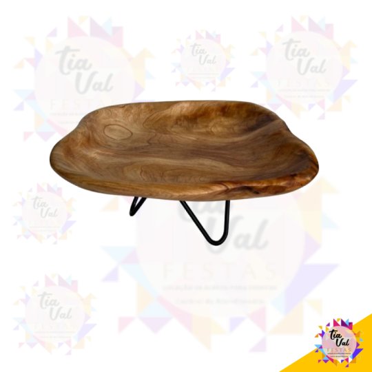 BANDEJA ORGÂNICA MADEIRA PE FERRO - GRANDE