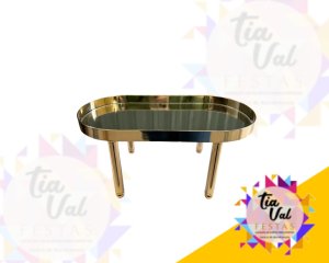Foto de BANDEJA OVAL DOURADA 15 X 30 ALT 12CM