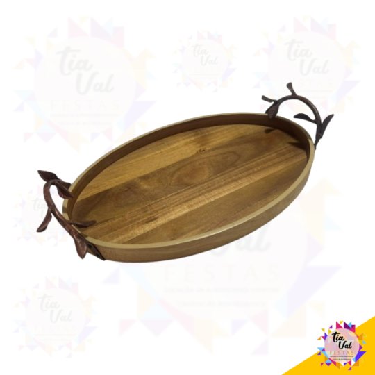 BANDEJA OVAL FOLHAS -  26 X 40 CM
