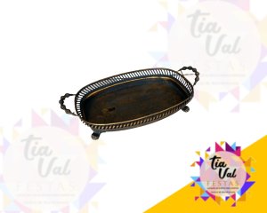 Foto de BANDEJA OVAL OURO VELHO METAL 25 X 40