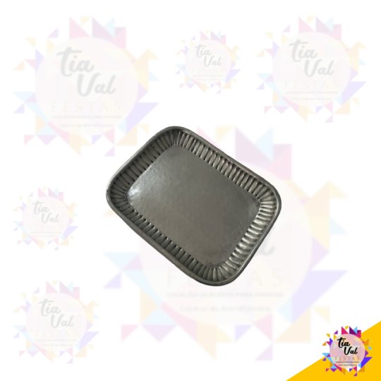 BANDEJA PEQUENA - PRATA - QUADRADA - METAL