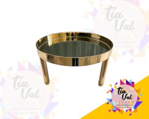 Foto de BANDEJA REDONDA DOURADA DIAM 20CM   ALT 12 CM