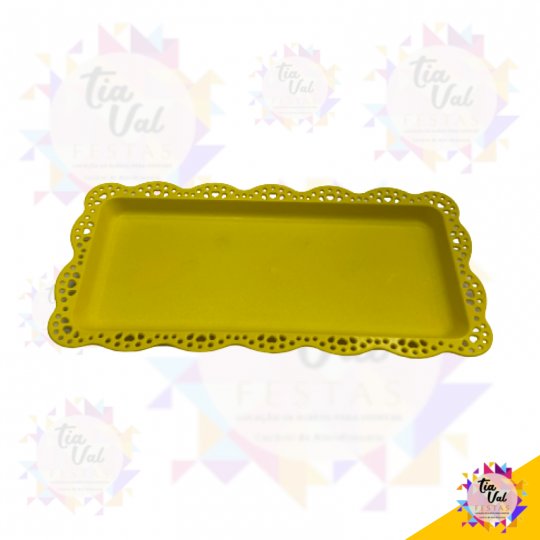 BANDEJA RET. AMARELA (PLASTICO) 14 CM X 29 CM