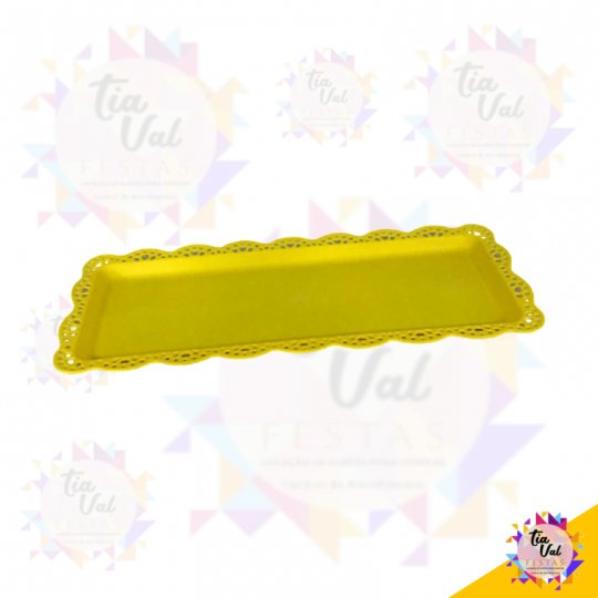 BANDEJA RET. AMARELA (PLASTICO) 15 CM X 38 CM
