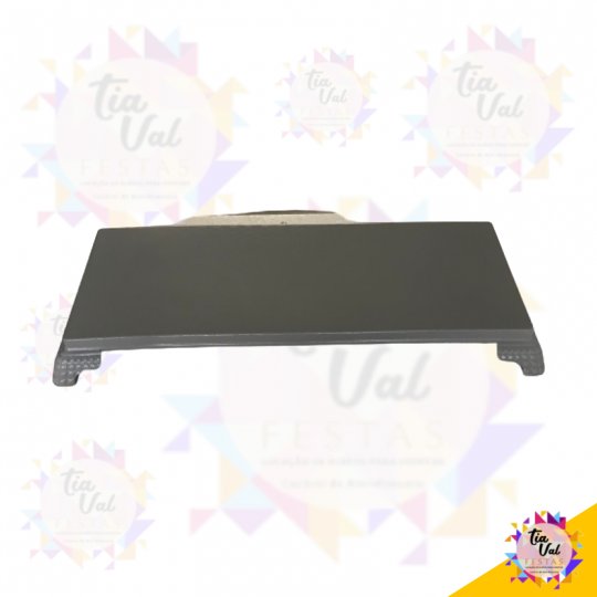 BANDEJA RET. CINZA - PRATA 14 X 36CM - PLASTICO