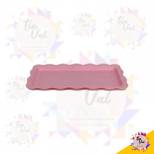 BANDEJA RET. ROSA (PLASTICO) 14 CM X 29 CM