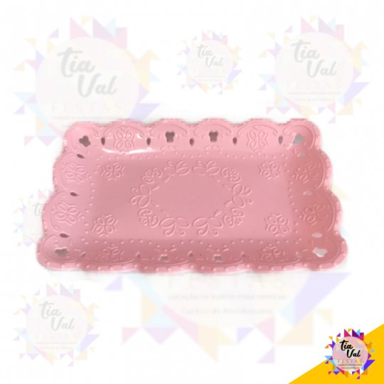 BANDEJA RET. ROSA (PLASTICO) 15 CM X 23 CM
