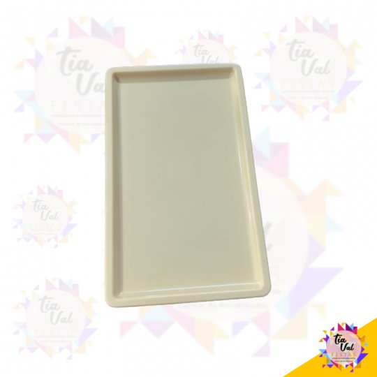 BANDEJA - RETANGULAR - 18 X 30 - AMARELA - PLASTICO