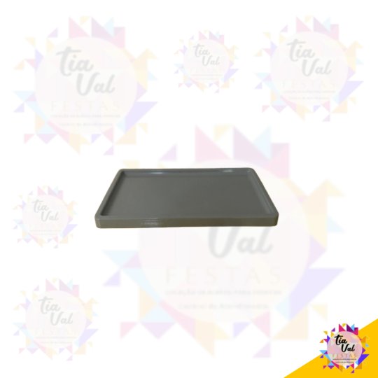BANDEJA - RETANGULAR - 18 X 30 - CINZA - PLASTICO