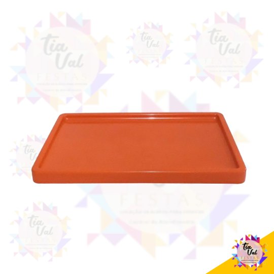 BANDEJA - RETANGULAR - 18 X 30 - LARANJA - PEQUENO - PLASTICO