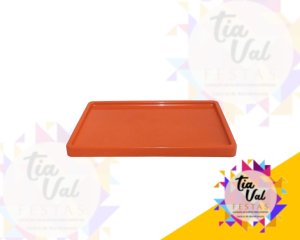 Foto de BANDEJA - RETANGULAR - 18 X 30 - LARANJA - PEQUENO - PLASTICO