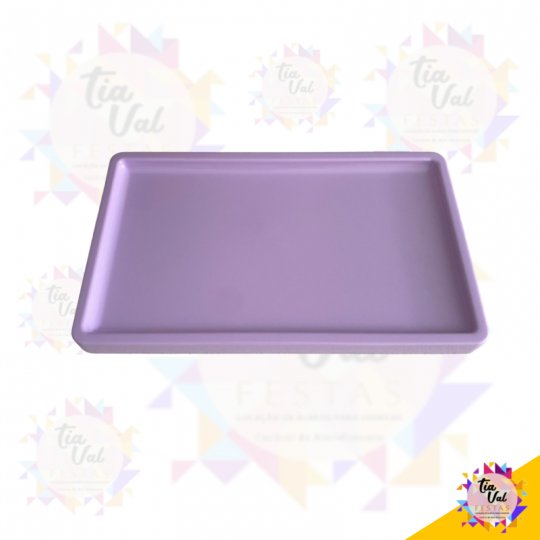 BANDEJA - RETANGULAR - 18 X 30 - LILAS - PLASTICO