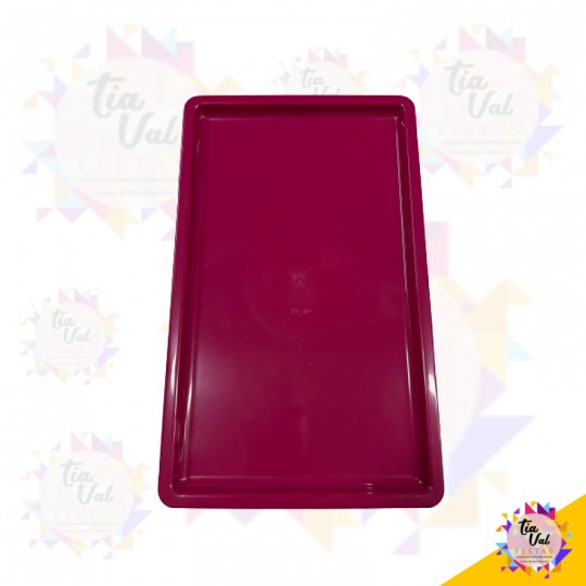 BANDEJA - RETANGULAR - 18 X 30 - PINK - PLASTICO