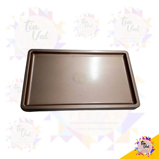 BANDEJA - RETANGULAR - 18 X 30 - ROSE - PLASTICO