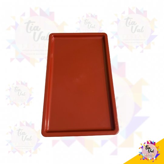 BANDEJA - RETANGULAR - 18 X 30 - TERRACOTA - PLASTICO