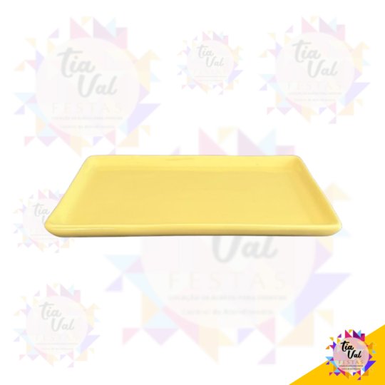 BANDEJA RETANGULAR AMARELA 25 X 14