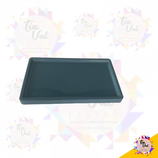 BANDEJA RETANGULAR AZUL - 18X30 - PLASTICO - PEQUENA