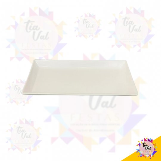 BANDEJA RETANGULAR BRANCA 34 X 17