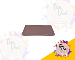 Foto de BANDEJA RETANGULAR  ROSA - PORCELANA  14 x 26
