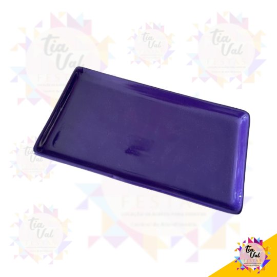 BANDEJA RETANGULAR ROXA 14 CM X 25 CM