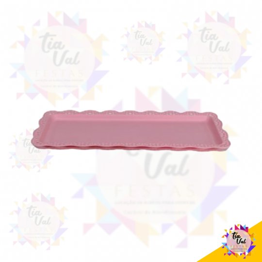BANDEJA ROSA CLARO (PLASTICO) 15 CM X 38 CM