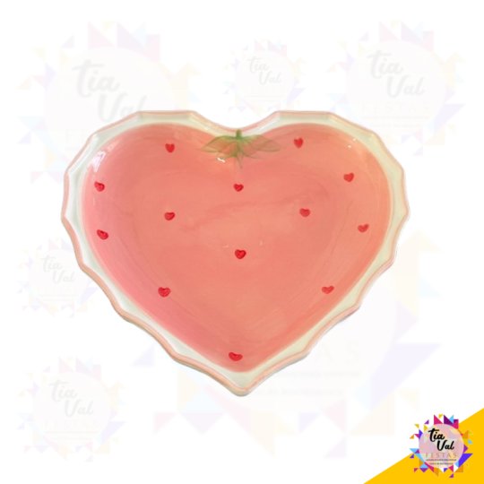 BANDEJA ROSA CORAÇÃO 21 X 22 CM