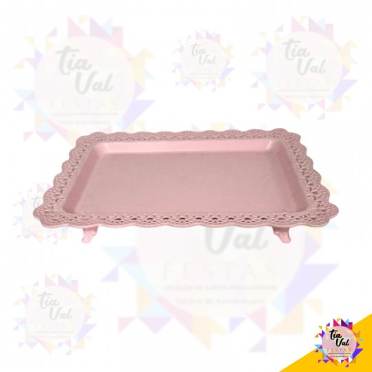 BANDEJA ROSA RETANGULAR (PLASTICO)