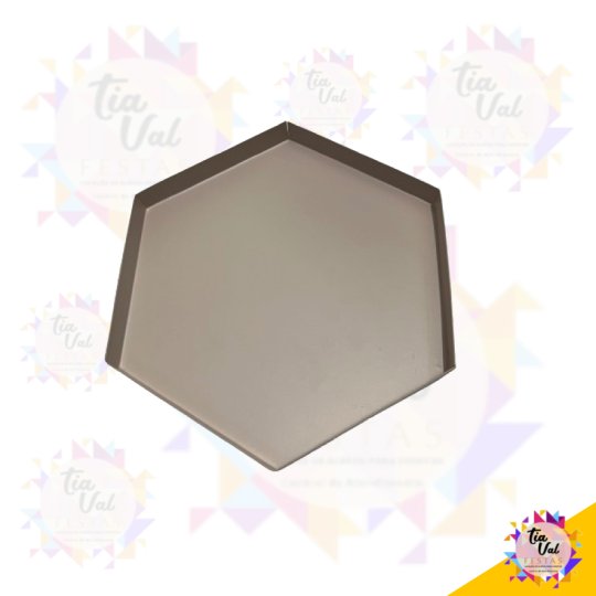 BANDEJA SEXTAVADA BEGE - MEDIA -* 23 CM