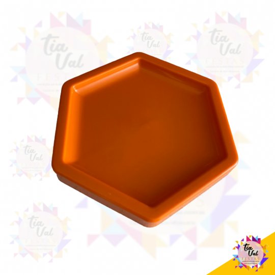 BANDEJA - SEXTAVADA - LARANJA - 15 X 15 - PEQUENA - PLASTICO